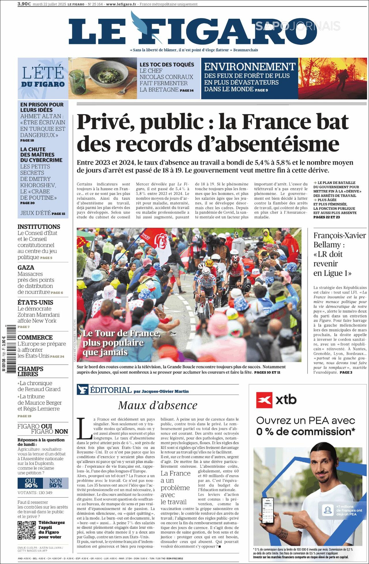 Le Figaro, edición del martes 22 de julio de 2025 Le Figaro, edición del martes 22 de julio de 2025