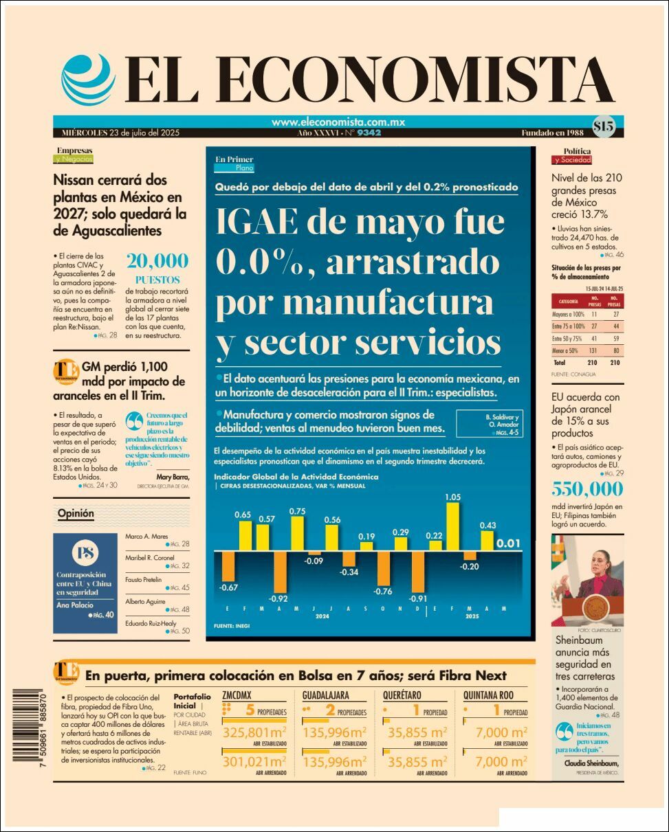 El Economista, edición del miércoles 23 de julio de 2025 El Economista, edición del miércoles 23 de julio de 2025