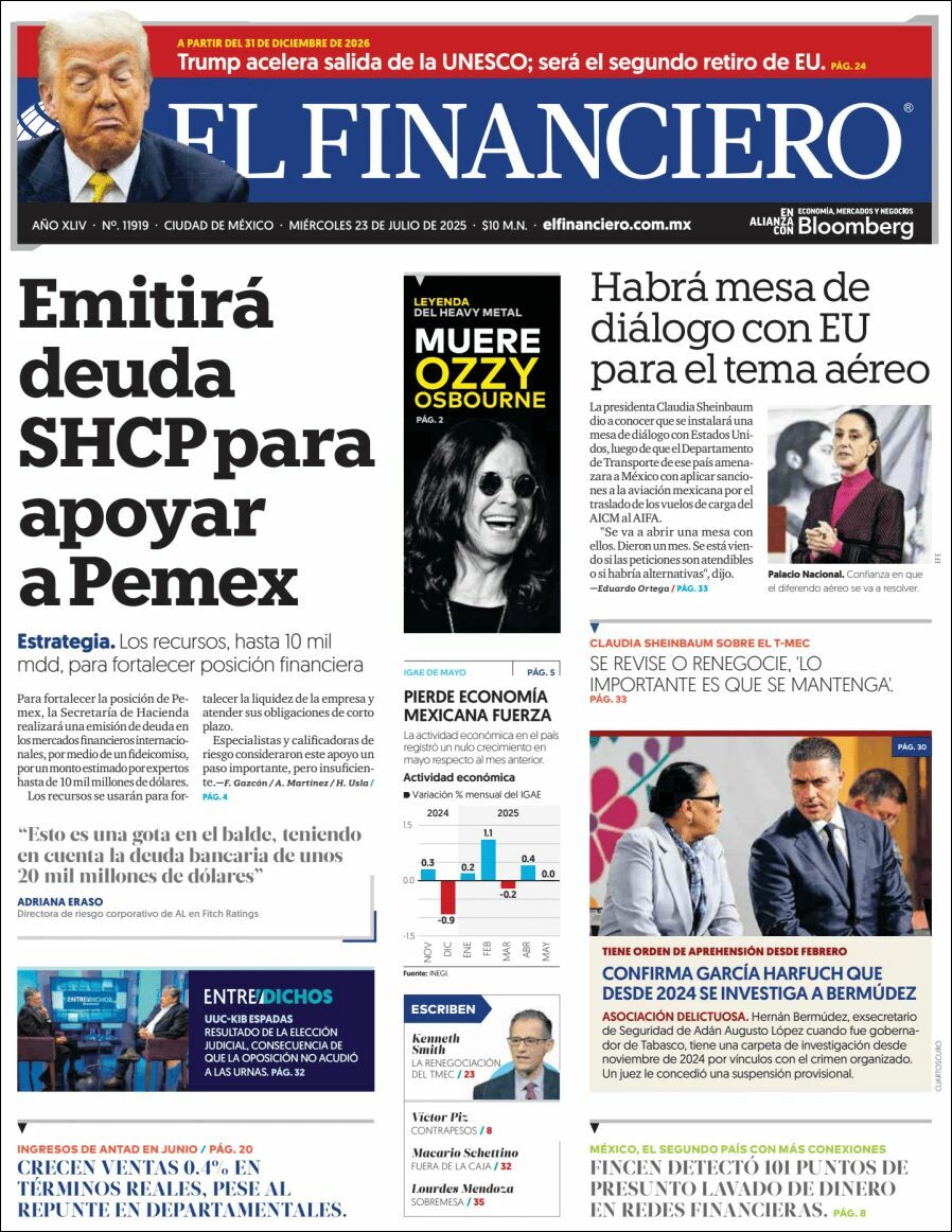El Financiero, edición del miércoles 23 de julio de 2025 El Financiero, edición del miércoles 23 de julio de 2025