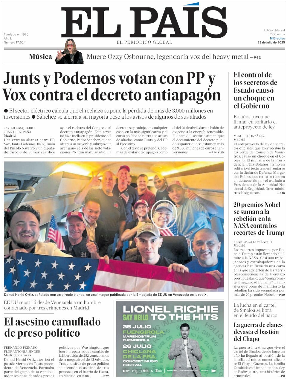 El País, edición del miércoles 23 de julio de 2025 El País, edición del miércoles 23 de julio de 2025