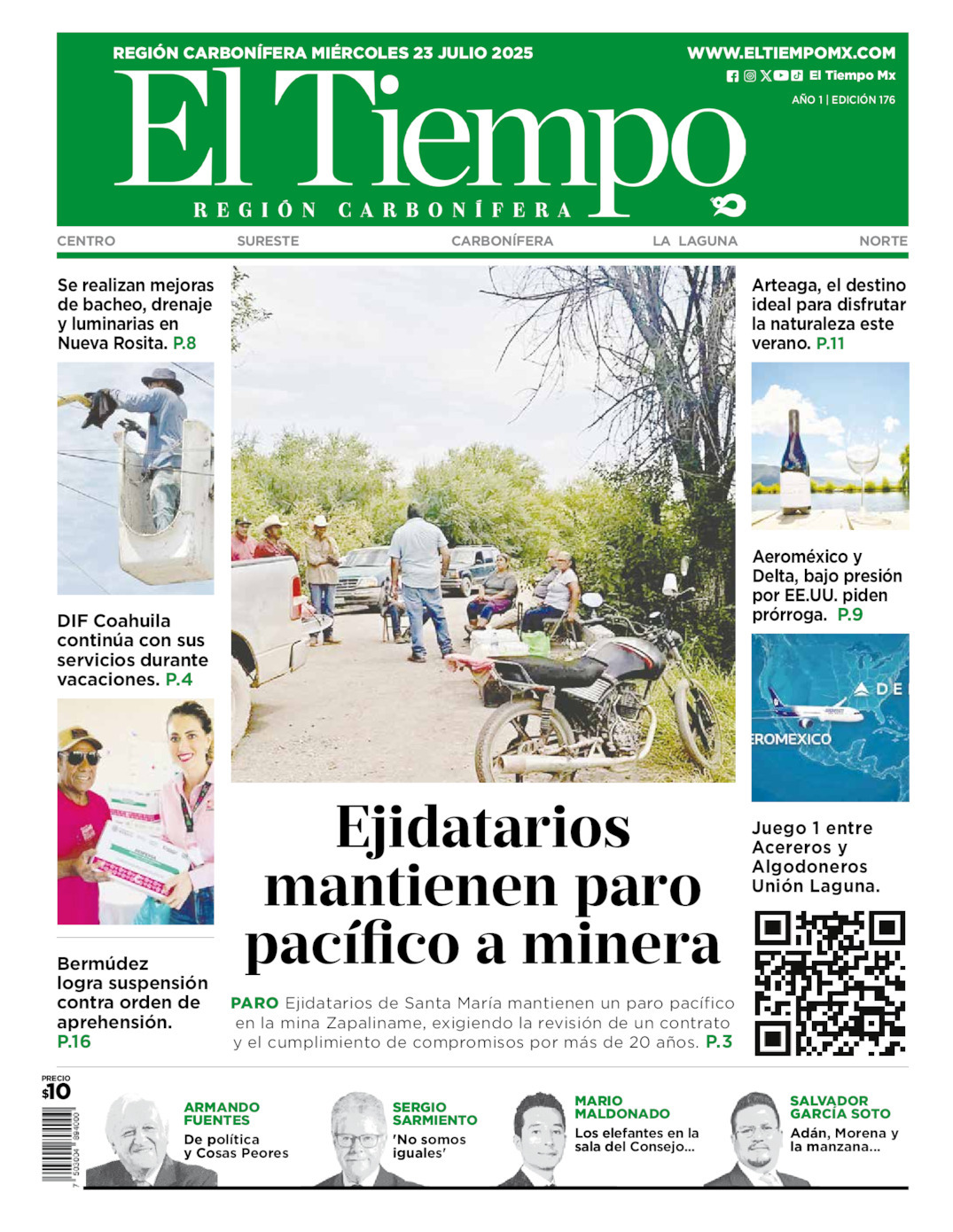 El Tiempo Región Carbonífera, edición del miércoles 23 de julio de 2025 El Tiempo Región Carbonífera, edición del miércoles 23 de julio de 2025