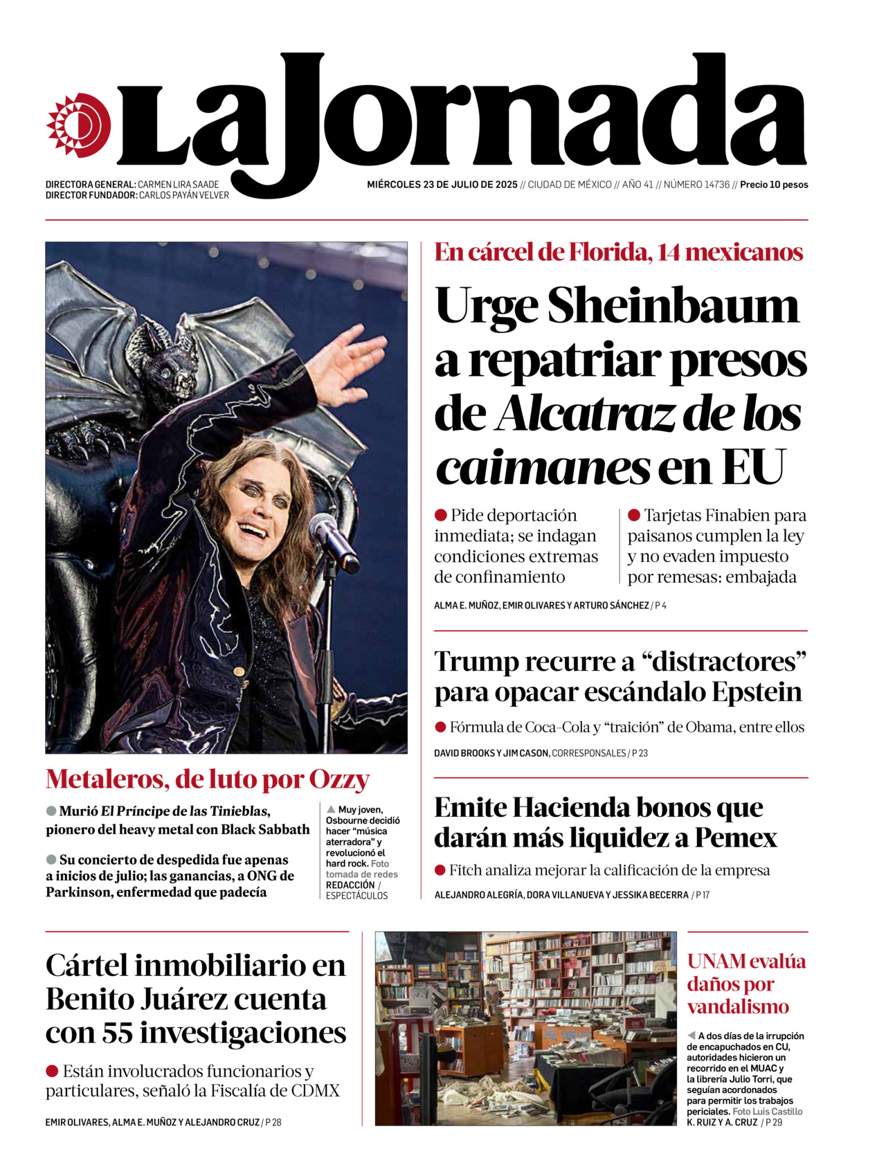 La Jornada, edición del miércoles 23 de julio de 2025 La Jornada, edición del miércoles 23 de julio de 2025