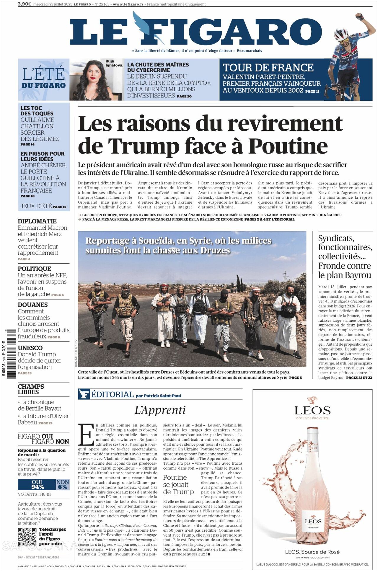 Le Figaro, edición del miércoles 23 de julio de 2025 Le Figaro, edición del miércoles 23 de julio de 2025