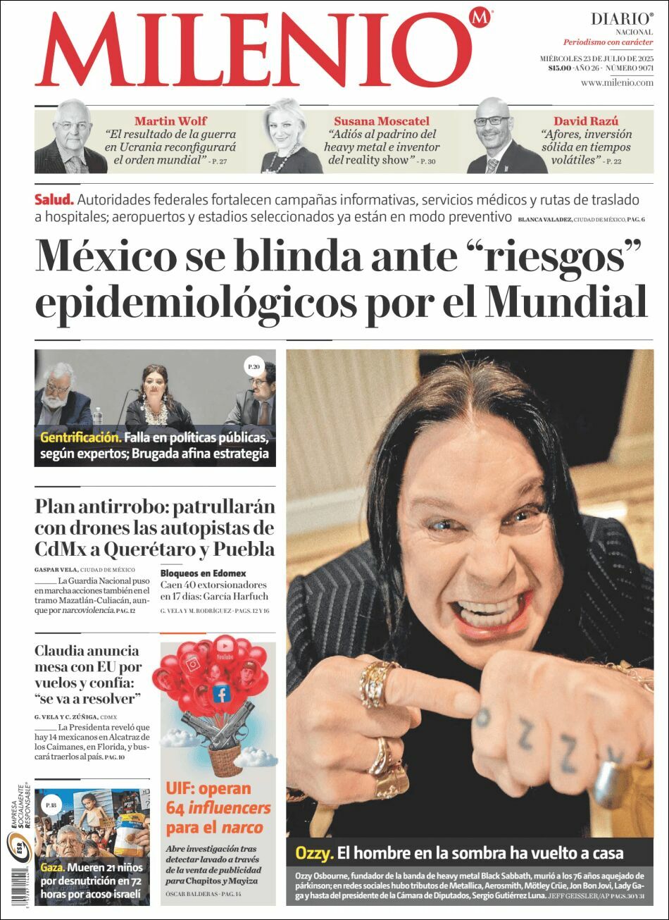 Milenio, edición del miércoles 23 de julio de 2025 Milenio, edición del miércoles 23 de julio de 2025