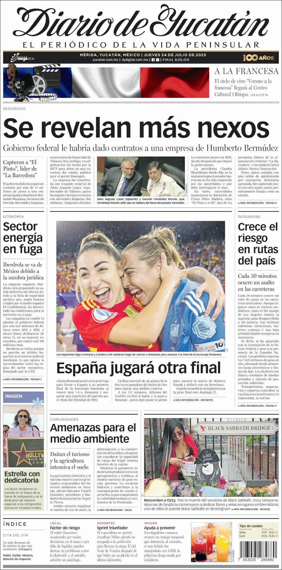El Diario de Yucatán, edición del jueves 24 de julio de 2025 El Diario de Yucatán, edición del jueves 24 de julio de 2025