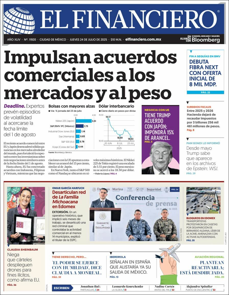 El Financiero, edición del jueves 24 de julio de 2025 El Financiero, edición del jueves 24 de julio de 2025