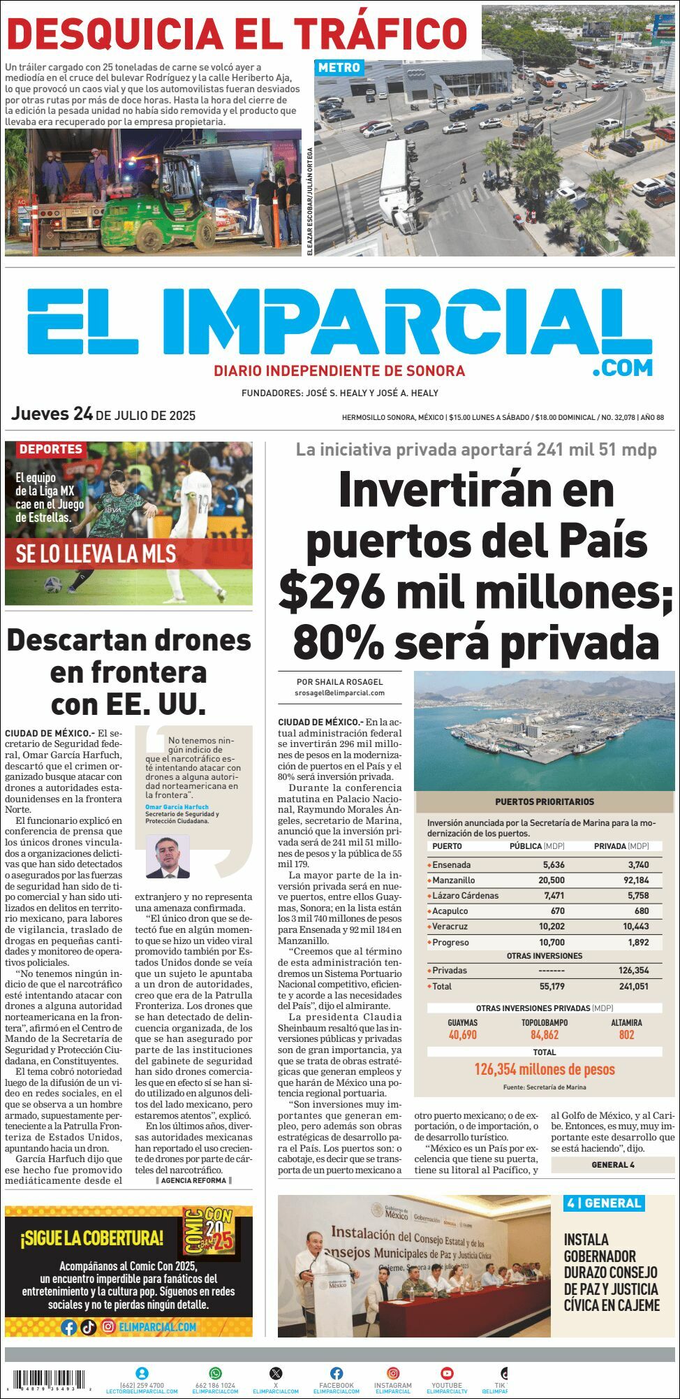 El Imparcial, edición del jueves 24 de julio de 2025 El Imparcial, edición del jueves 24 de julio de 2025
