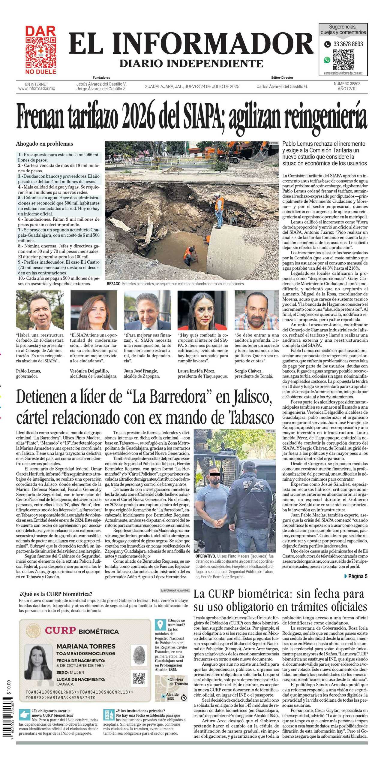 El Informador, edición del jueves 24 de julio de 2025 El Informador, edición del jueves 24 de julio de 2025