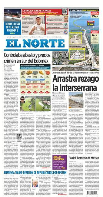 El Norte, edición del jueves 24 de julio de 2025 El Norte, edición del jueves 24 de julio de 2025