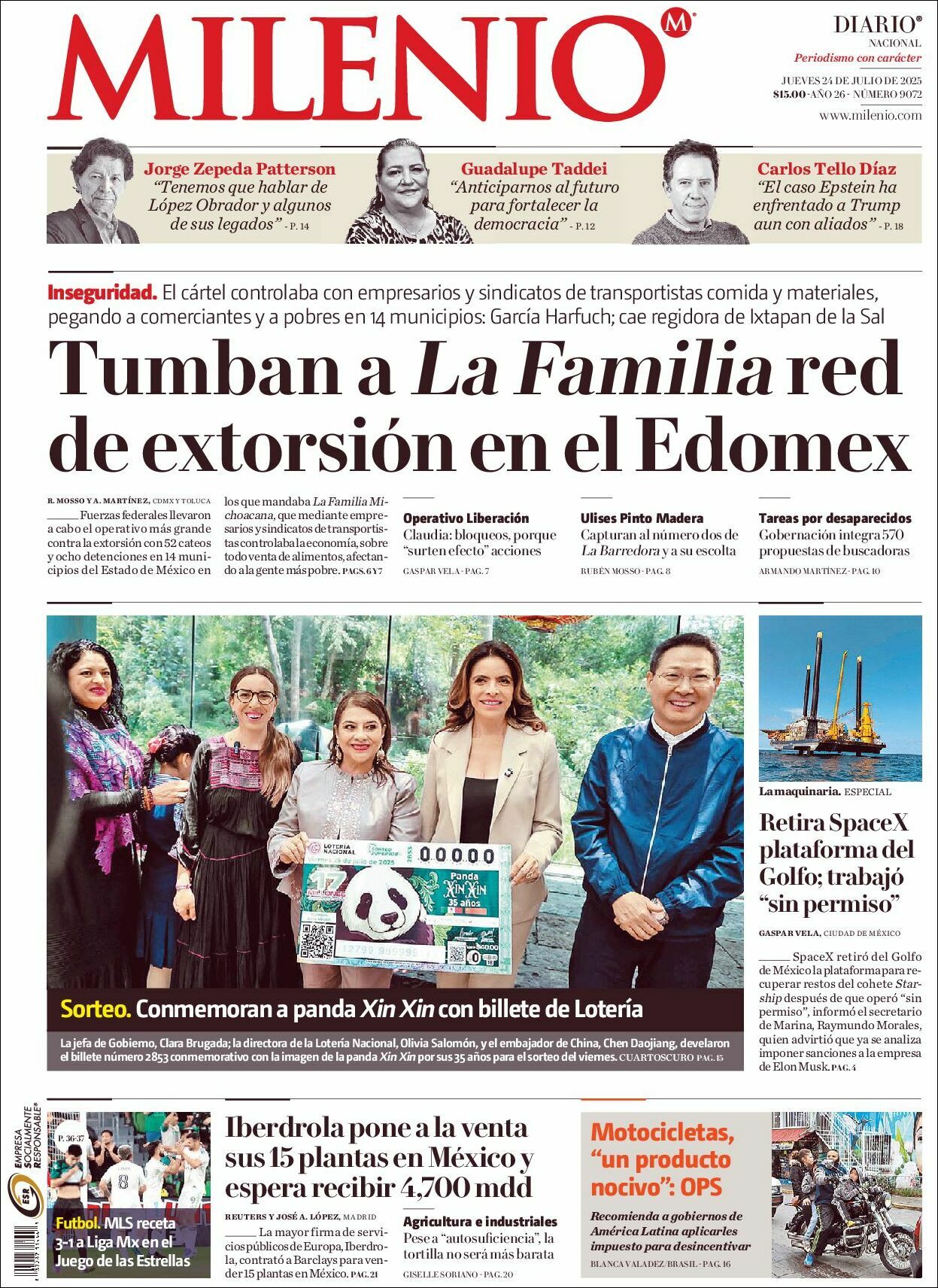 Milenio, edición del jueves 24 de julio de 2025 Milenio, edición del jueves 24 de julio de 2025