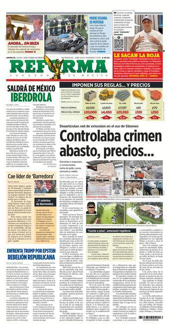Reforma, edición del jueves 24 de julio de 2025 Reforma, edición del jueves 24 de julio de 2025