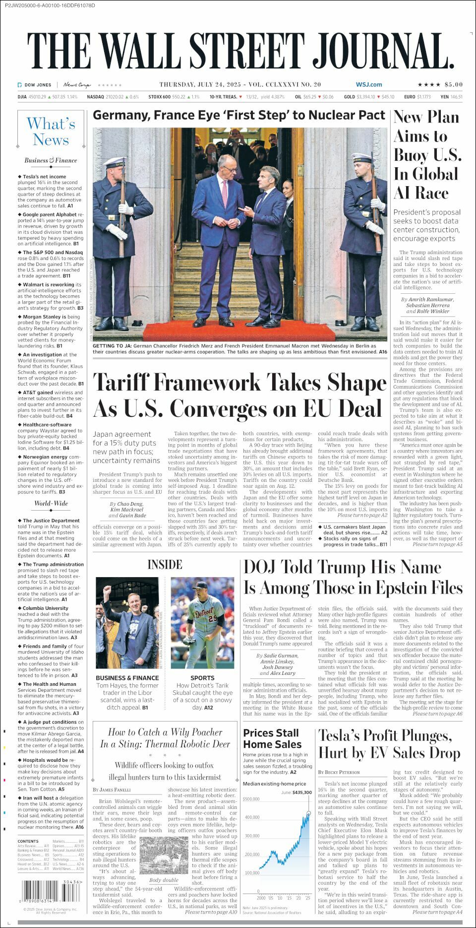 The Wall Street Journal, edición del jueves 24 de julio de 2025 The Wall Street Journal, edición del jueves 24 de julio de 2025