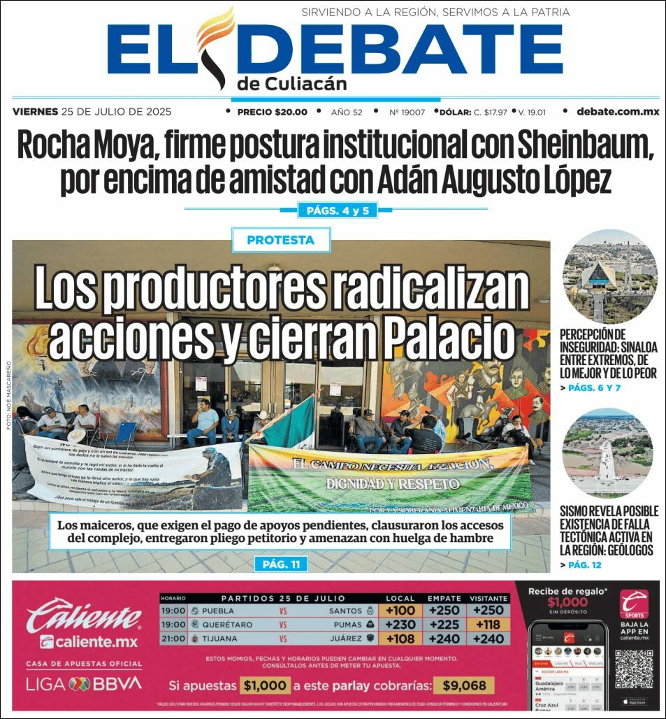 El Debate Culiacán, edición del viernes 25 de julio de 2025 El Debate Culiacán, edición del viernes 25 de julio de 2025