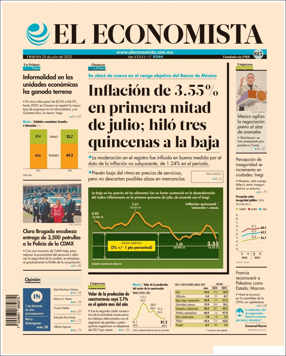 El Economista, edición del viernes 25 de julio de 2025 El Economista, edición del viernes 25 de julio de 2025