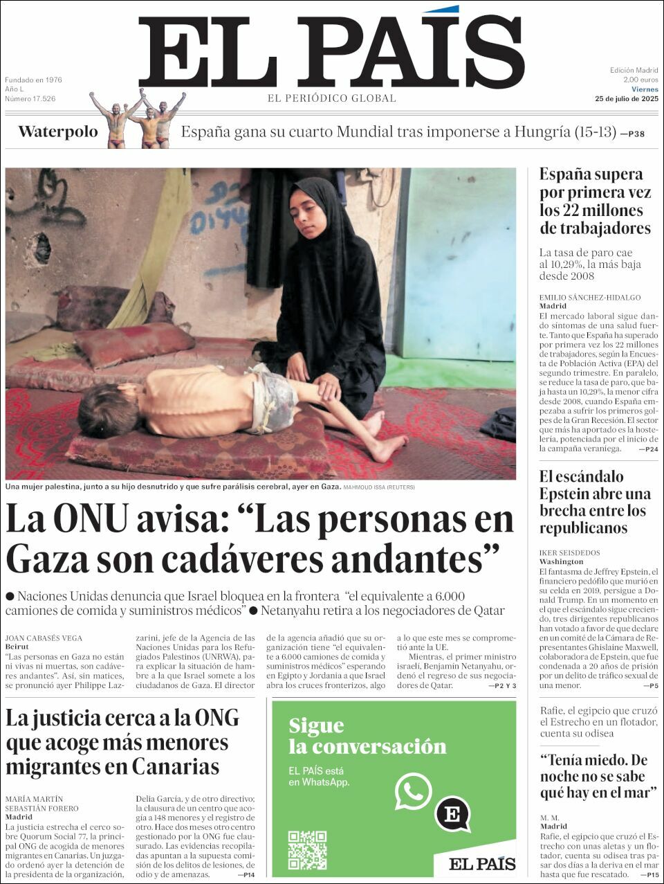 El País, edición del viernes 25 de julio de 2025 El País, edición del viernes 25 de julio de 2025