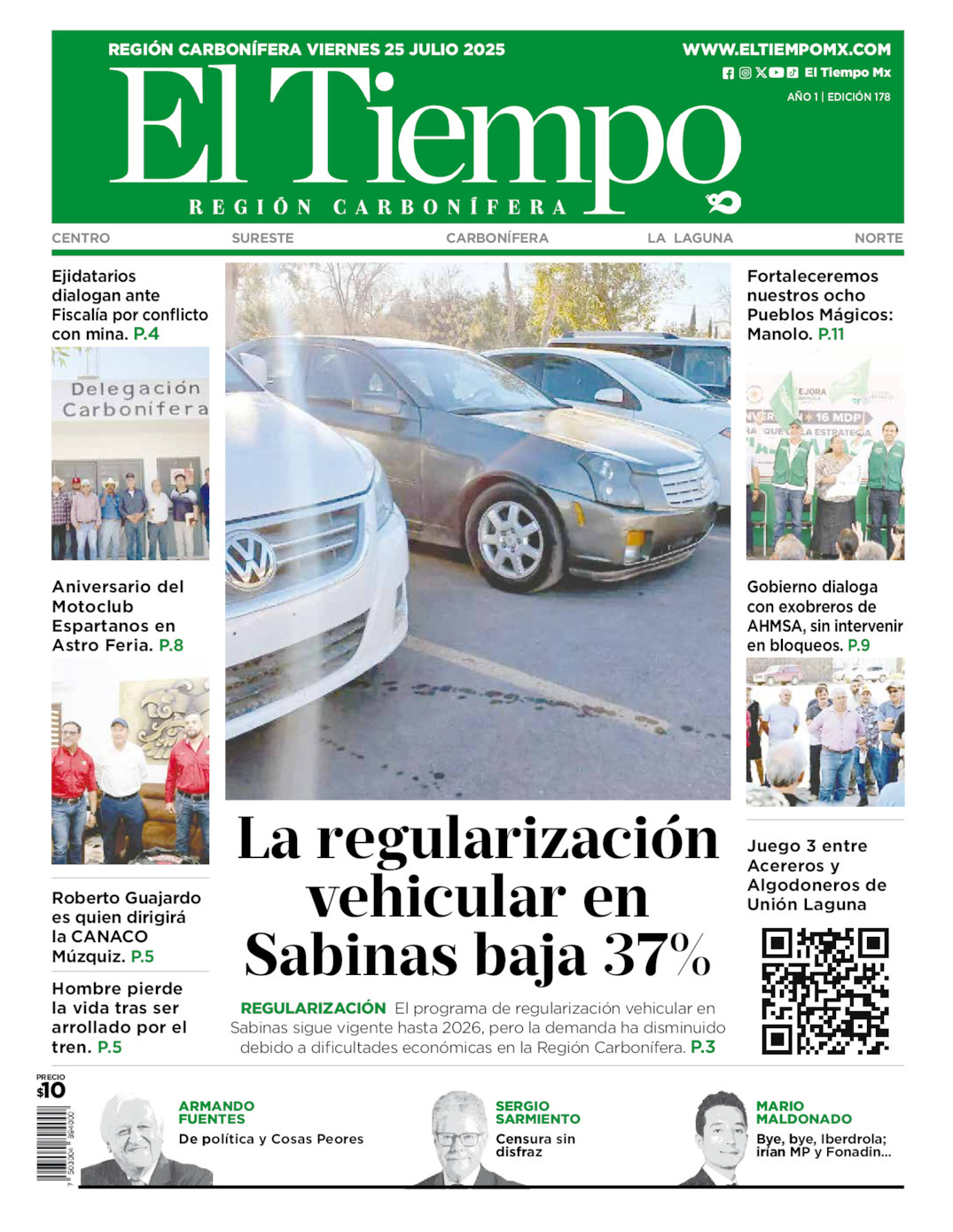 El Tiempo Región Carbonífera, edición del viernes 25 de julio de 2025 El Tiempo Región Carbonífera, edición del viernes 25 de julio de 2025