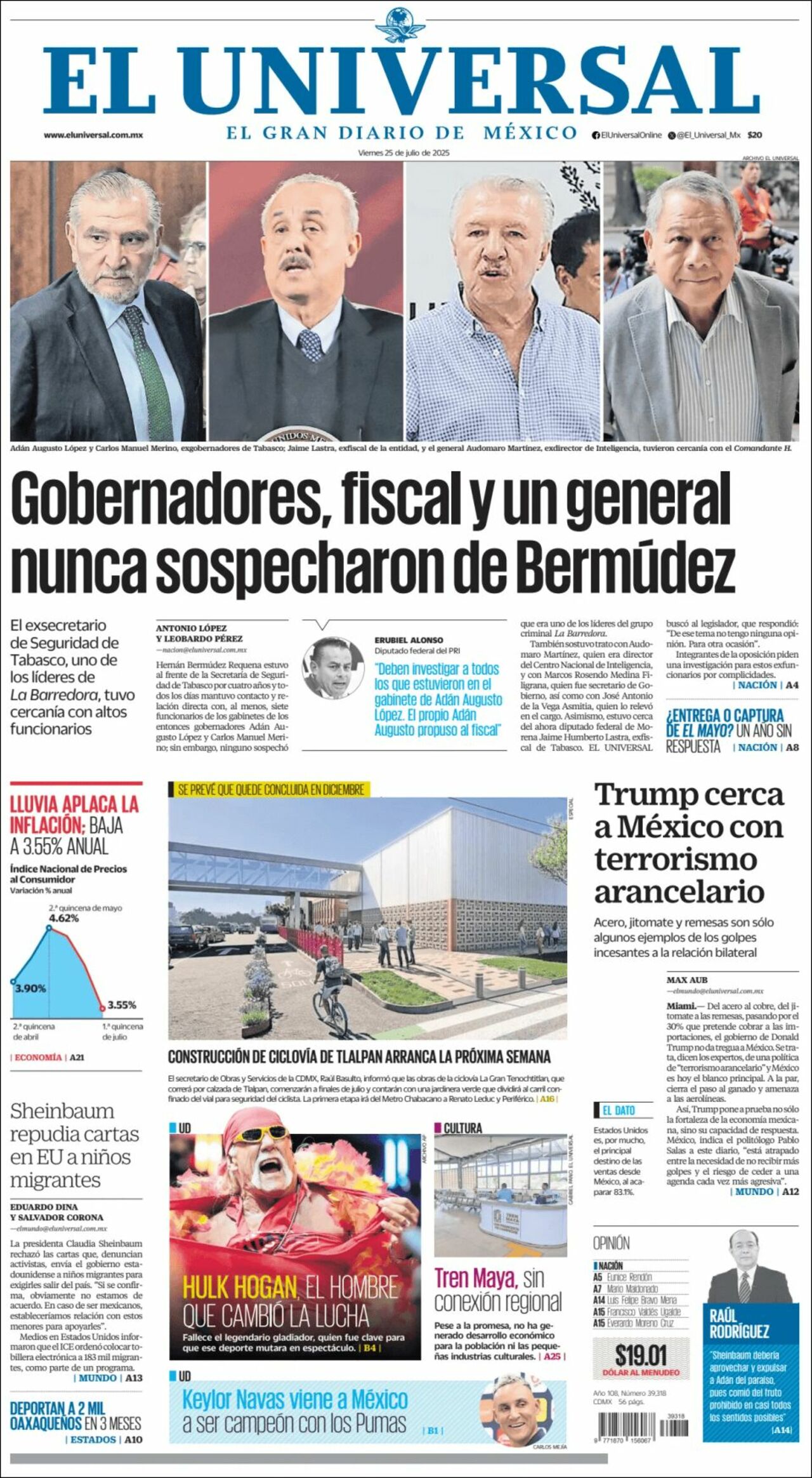 El Universal, edición del viernes 25 de julio de 2025 El Universal, edición del viernes 25 de julio de 2025