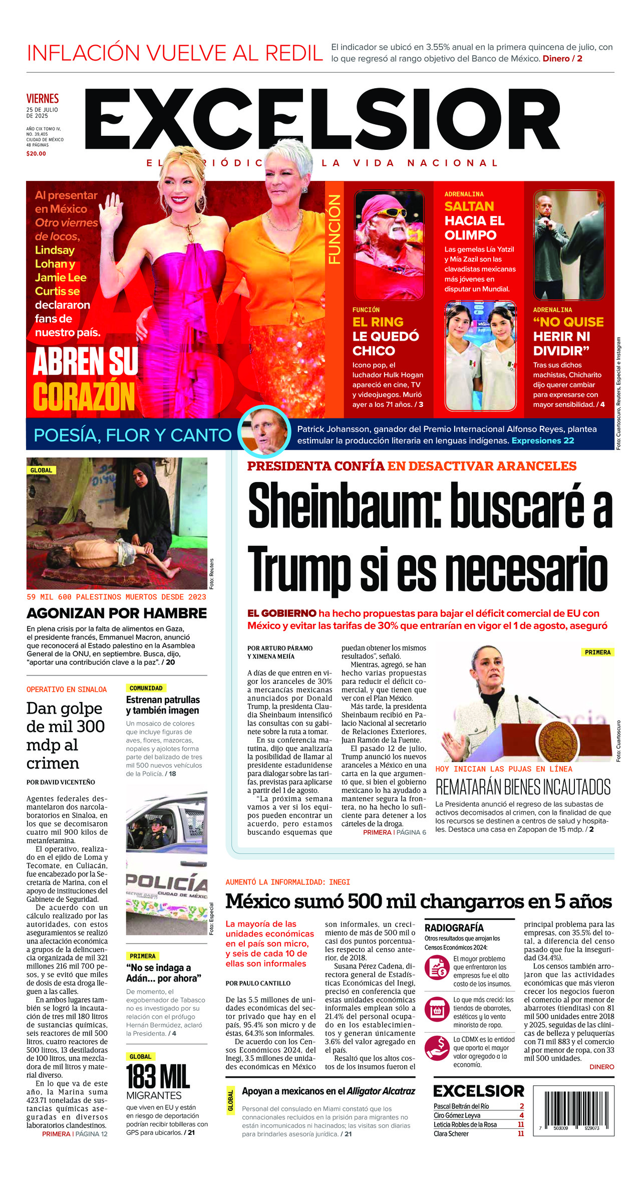 Excelsior, edición del viernes 25 de julio de 2025 Excelsior, edición del viernes 25 de julio de 2025
