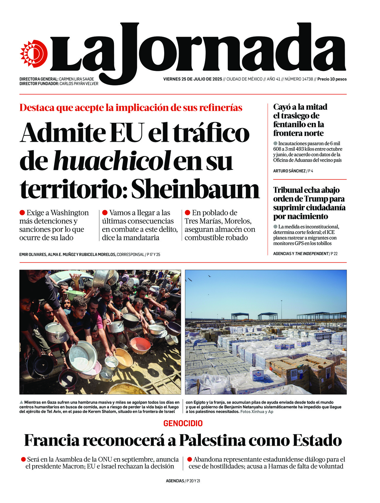 La Jornada, edición del viernes 25 de julio de 2025 La Jornada, edición del viernes 25 de julio de 2025