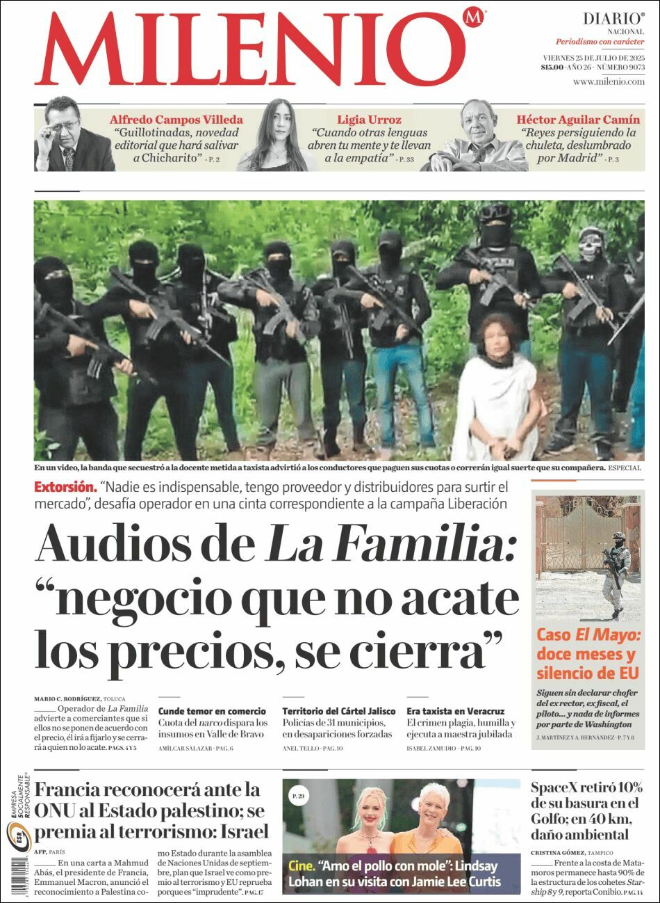 Milenio, edición del viernes 25 de julio de 2025 Milenio, edición del viernes 25 de julio de 2025