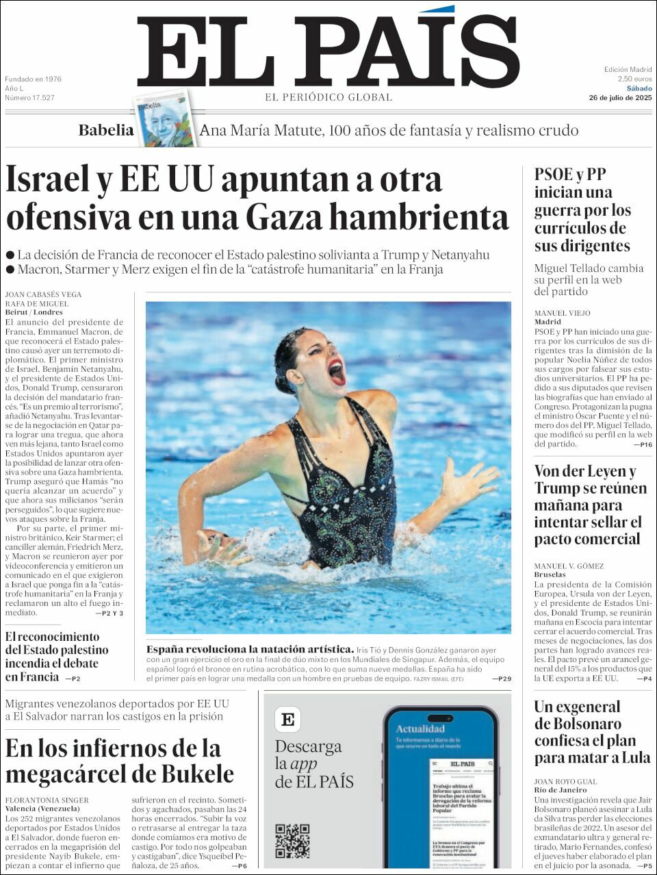 El País, edición del sábado 26 de julio de 2025 El País, edición del sábado 26 de julio de 2025