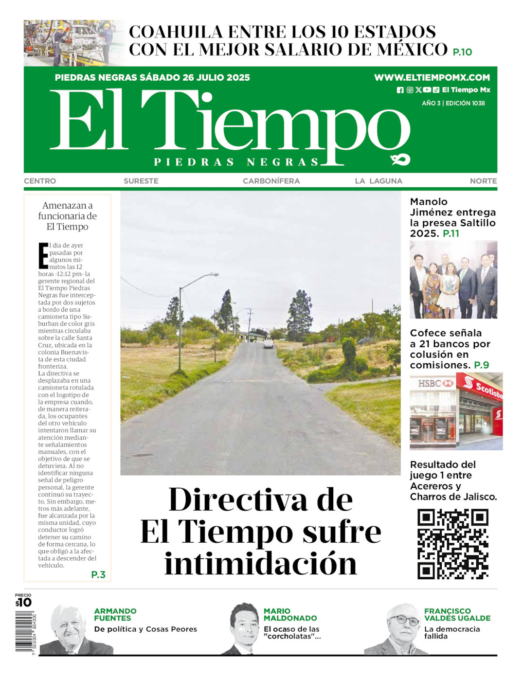 El Tiempo Piedras Negras, edición del sábado 26 de julio de 2025 El Tiempo Piedras Negras, edición del sábado 26 de julio de 2025