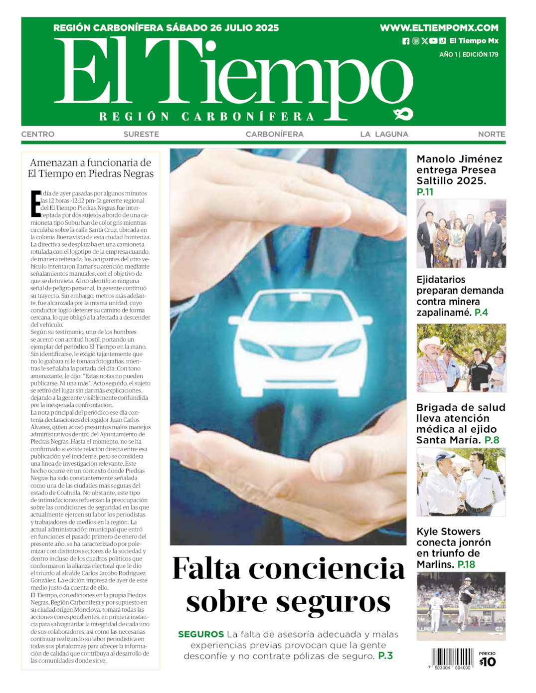 El Tiempo Región Carbonífera, edición del sábado 26 de julio de 2025 El Tiempo Región Carbonífera, edición del sábado 26 de julio de 2025