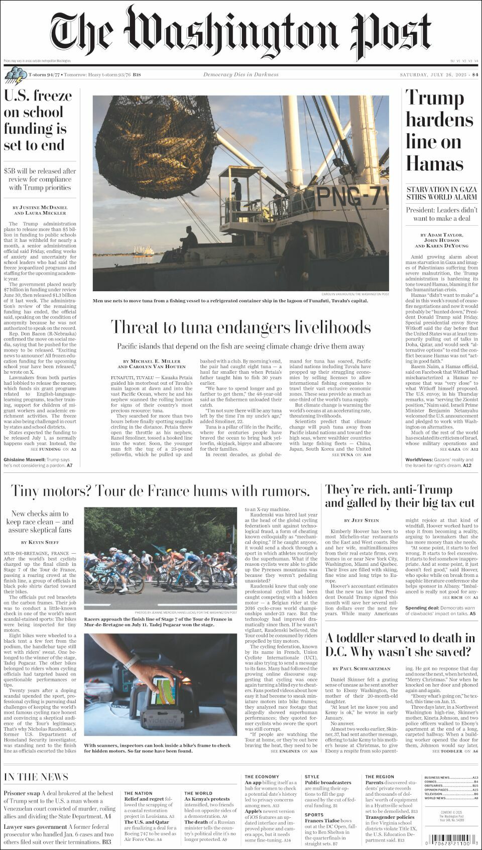 The Washington Post, edición del sábado 26 de julio de 2025 The Washington Post, edición del sábado 26 de julio de 2025