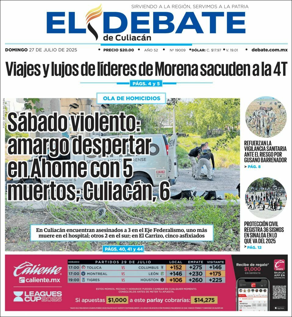 El Debate Culiacán, edición del domingo 27 de julio de 2025 El Debate Culiacán, edición del domingo 27 de julio de 2025