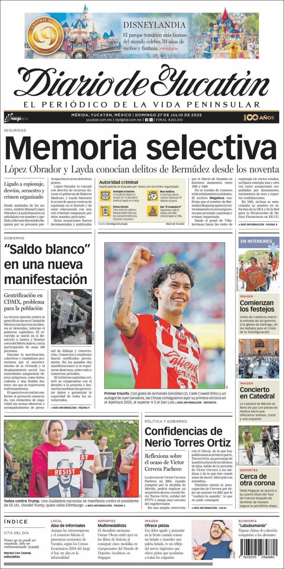 El Diario de Yucatán, edición del domingo 27 de julio de 2025 El Diario de Yucatán, edición del domingo 27 de julio de 2025