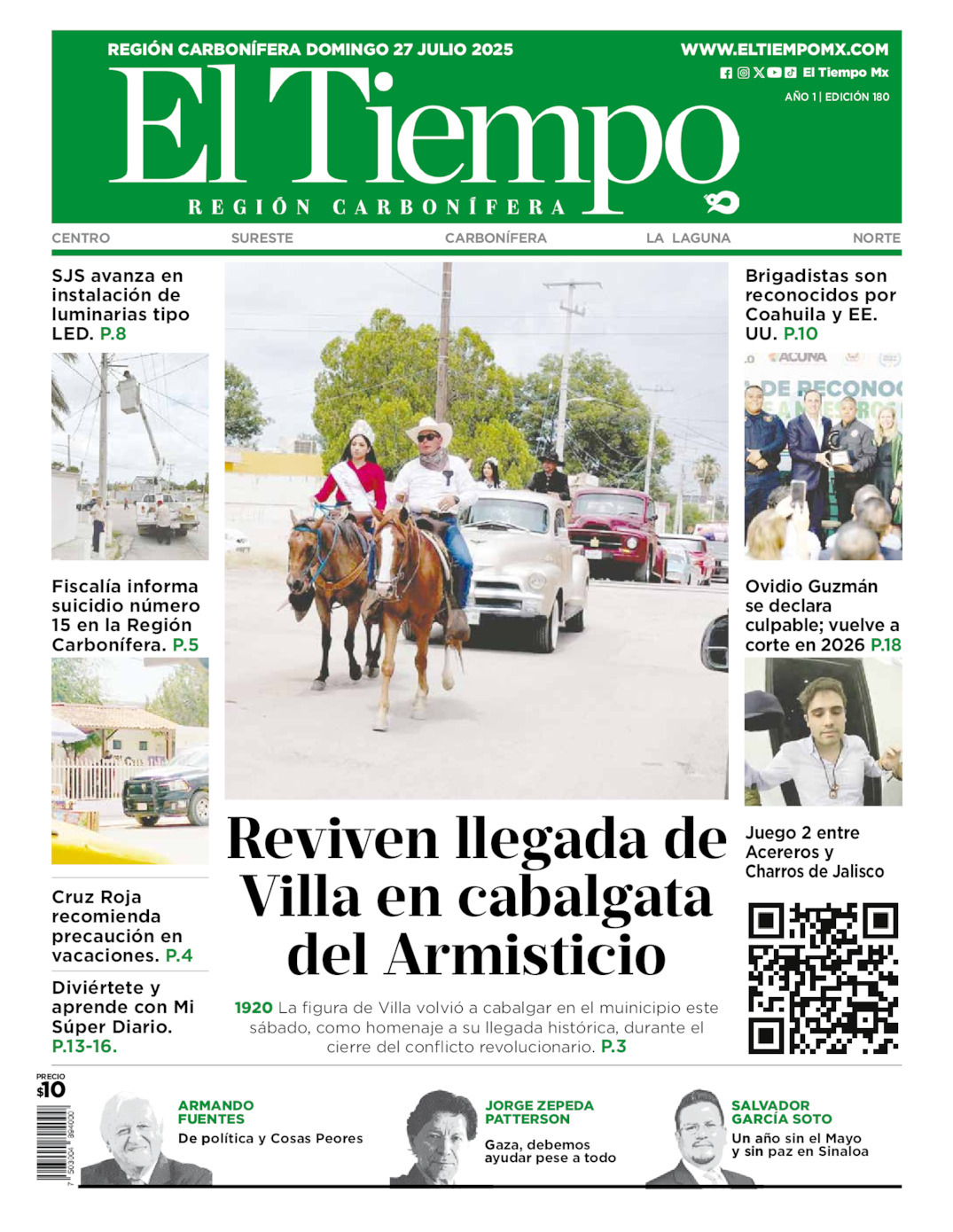 El Tiempo Región Carbonífera, edición del domingo 27 de julio de 2025 El Tiempo Región Carbonífera, edición del domingo 27 de julio de 2025