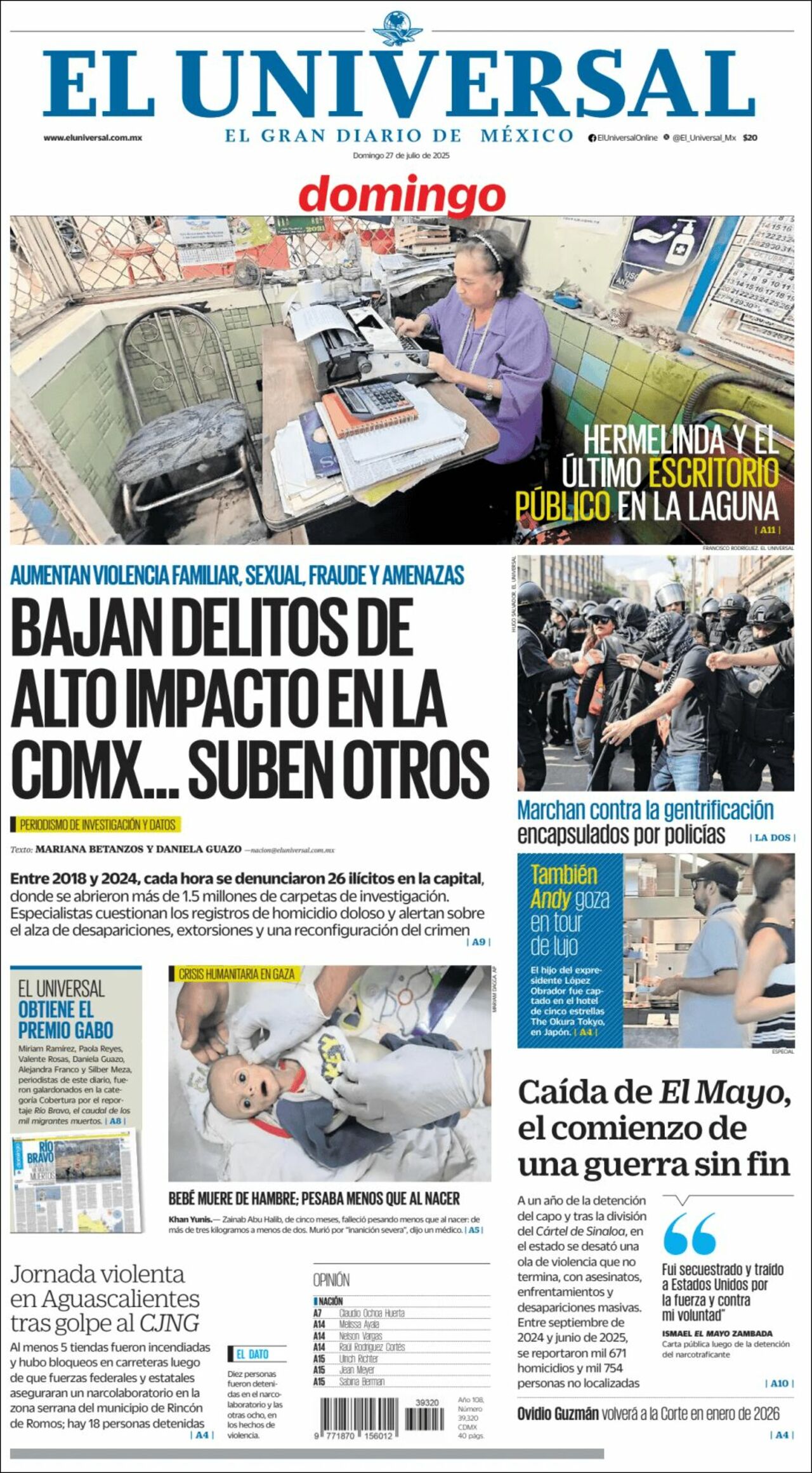 El Universal, edición del domingo 27 de julio de 2025 El Universal, edición del domingo 27 de julio de 2025