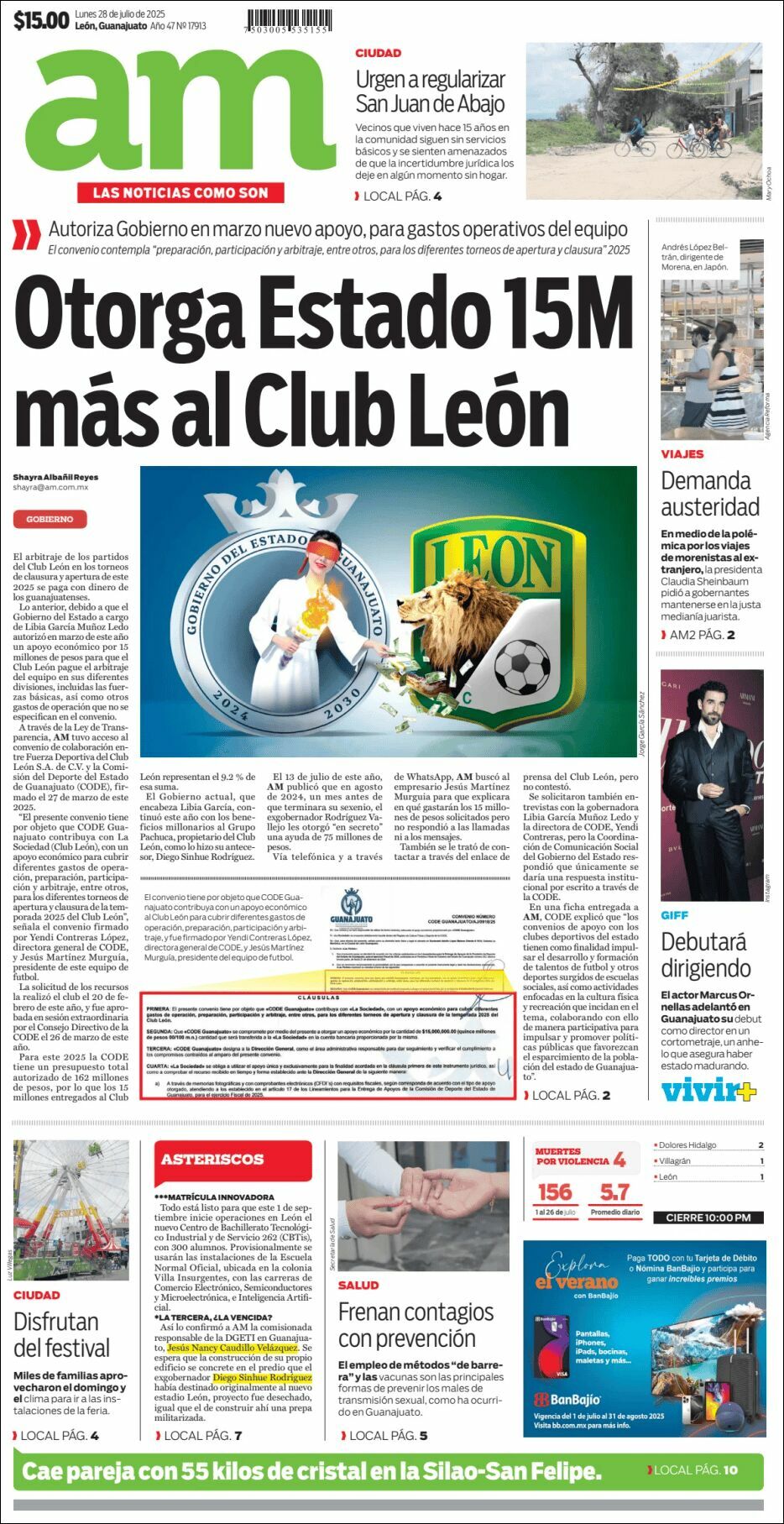 AM de León, edición del lunes 28 de julio de 2025 AM de León, edición del lunes 28 de julio de 2025