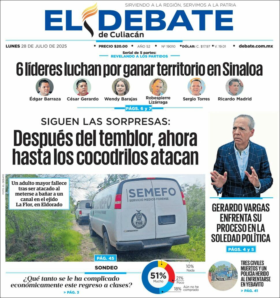 El Debate Culiacán, edición del lunes 28 de julio de 2025 El Debate Culiacán, edición del lunes 28 de julio de 2025