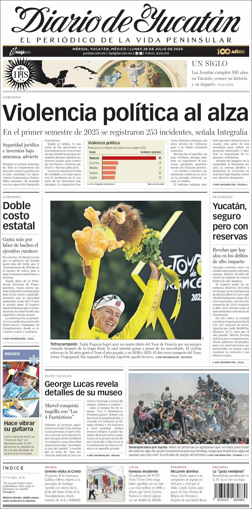 El Diario de Yucatán, edición del lunes 28 de julio de 2025 El Diario de Yucatán, edición del lunes 28 de julio de 2025