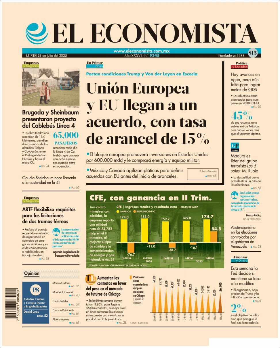 El Economista, edición del lunes 28 de julio de 2025 El Economista, edición del lunes 28 de julio de 2025