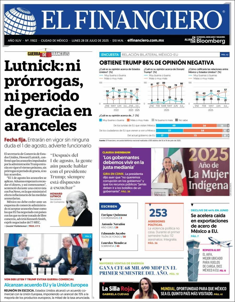 El Financiero, edición del lunes 28 de julio de 2025 El Financiero, edición del lunes 28 de julio de 2025