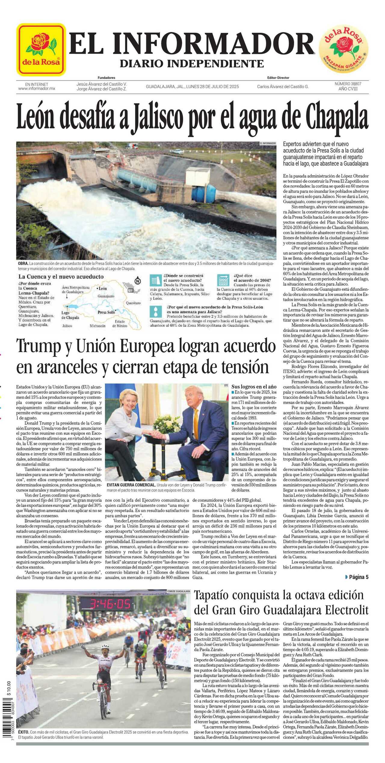 El Informador, edición del lunes 28 de julio de 2025 El Informador, edición del lunes 28 de julio de 2025