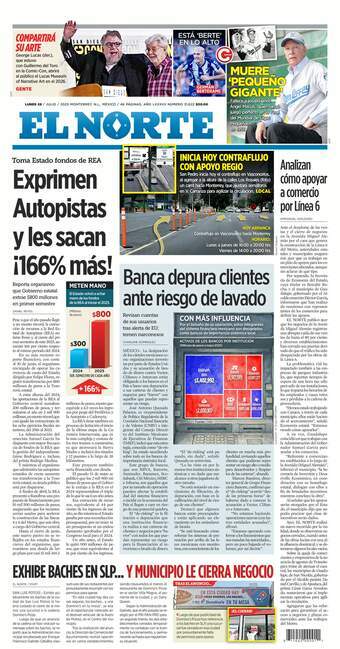 El Norte, edición del lunes 28 de julio de 2025 El Norte, edición del lunes 28 de julio de 2025