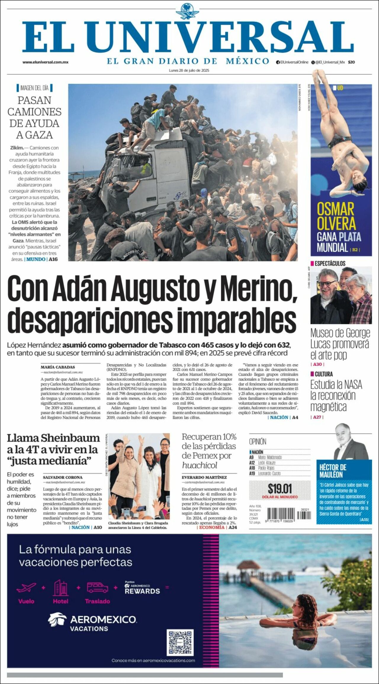 El Universal, edición del lunes 28 de julio de 2025 El Universal, edición del lunes 28 de julio de 2025