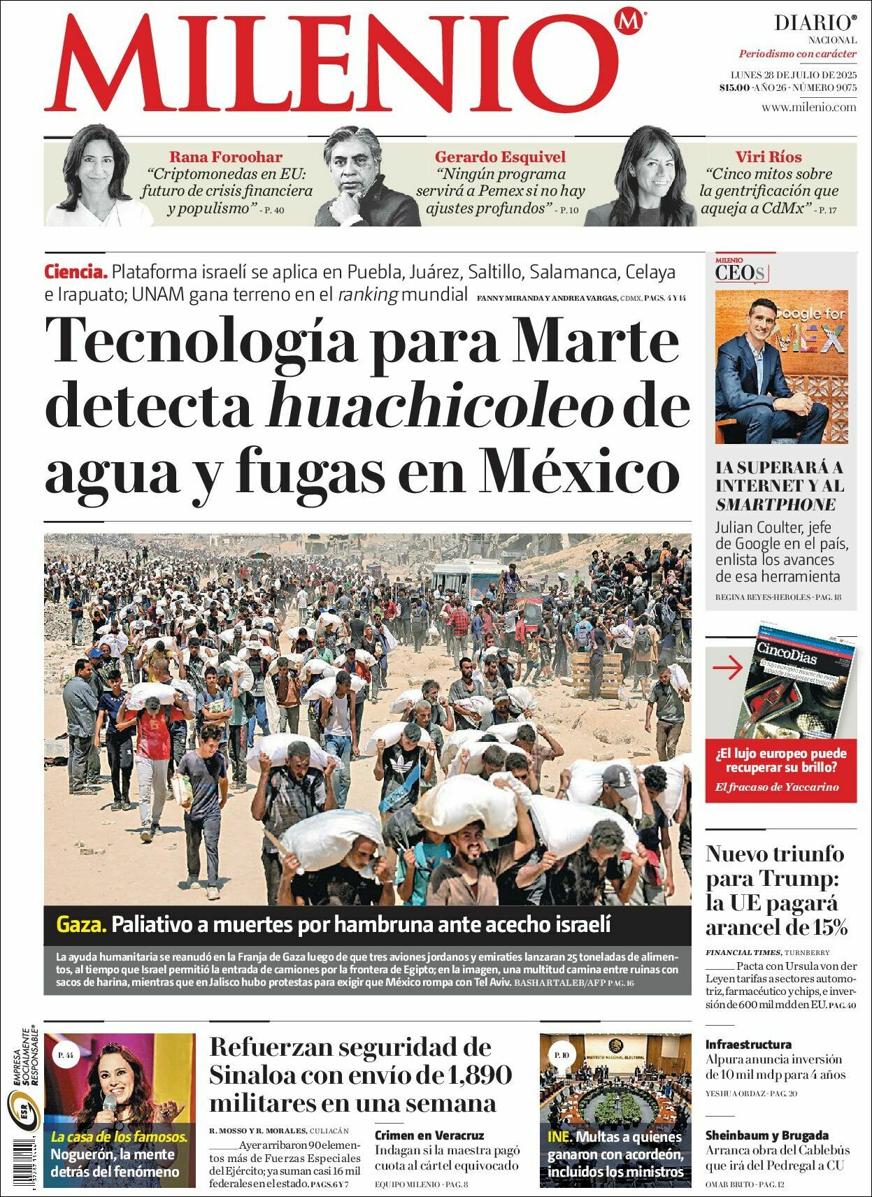 Milenio, edición del lunes 28 de julio de 2025 Milenio, edición del lunes 28 de julio de 2025