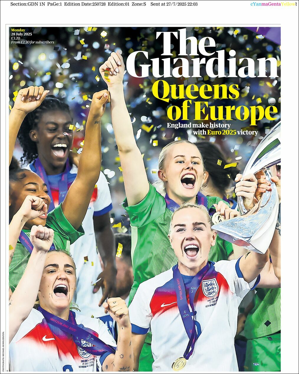 The Guardian, edición del lunes 28 de julio de 2025 The Guardian, edición del lunes 28 de julio de 2025