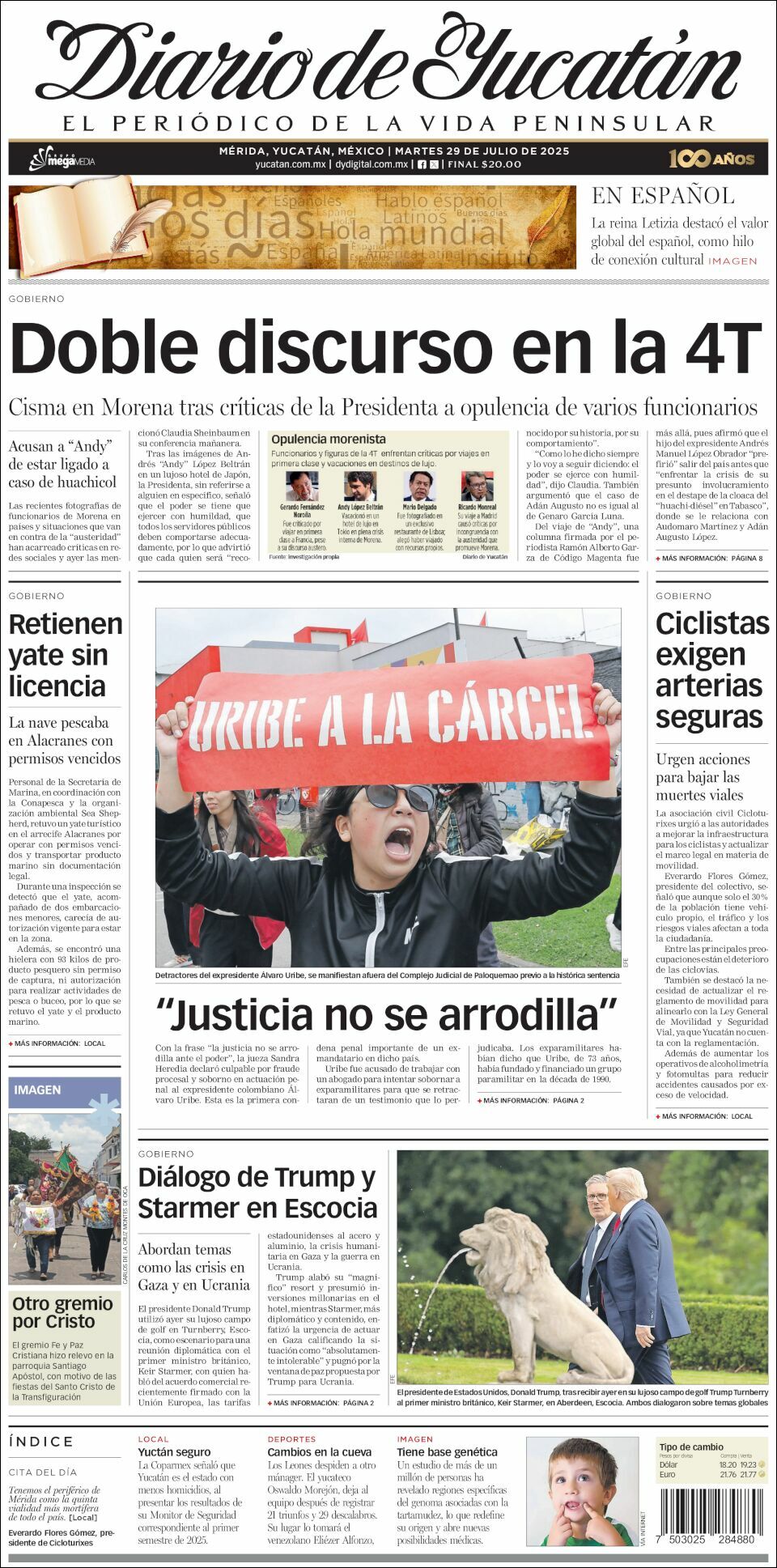 El Diario de Yucatán, edición del martes 29 de julio de 2025 El Diario de Yucatán, edición del martes 29 de julio de 2025