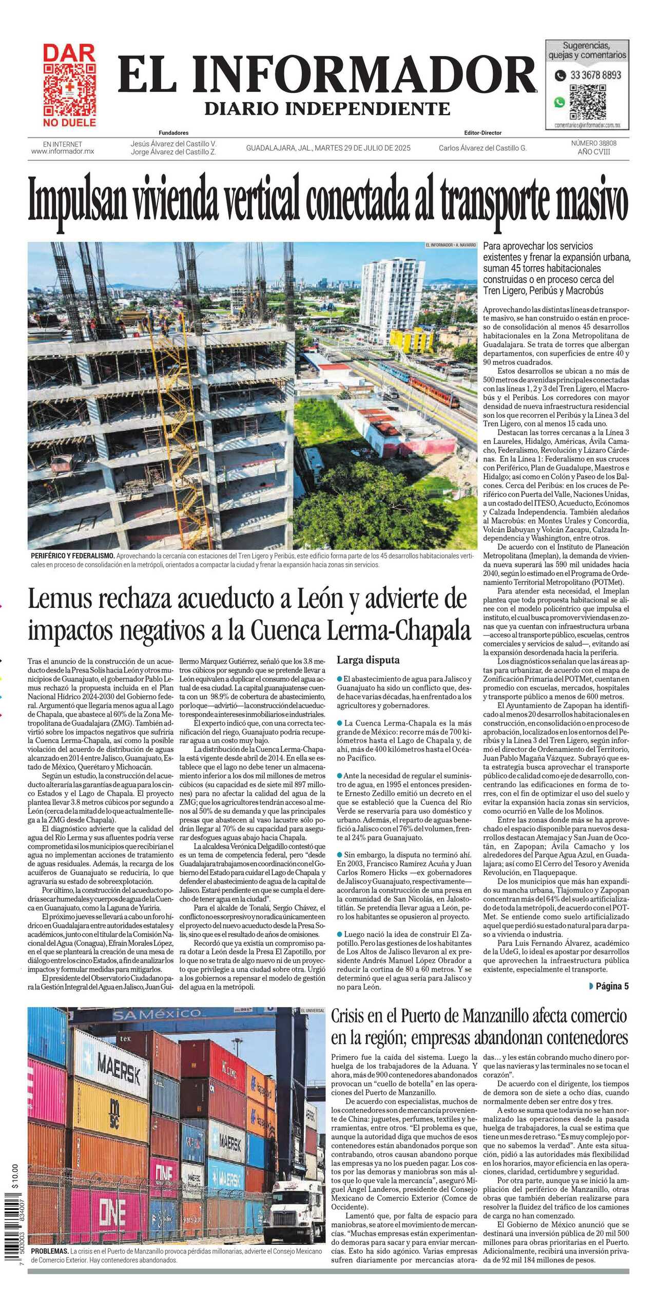 El Informador, edición del martes 29 de julio de 2025 El Informador, edición del martes 29 de julio de 2025