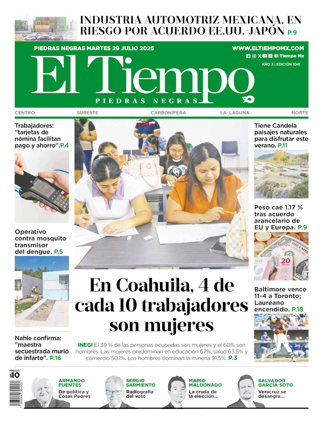 El Tiempo Piedras Negras, edición del martes 29 de julio de 2025 El Tiempo Piedras Negras, edición del martes 29 de julio de 2025