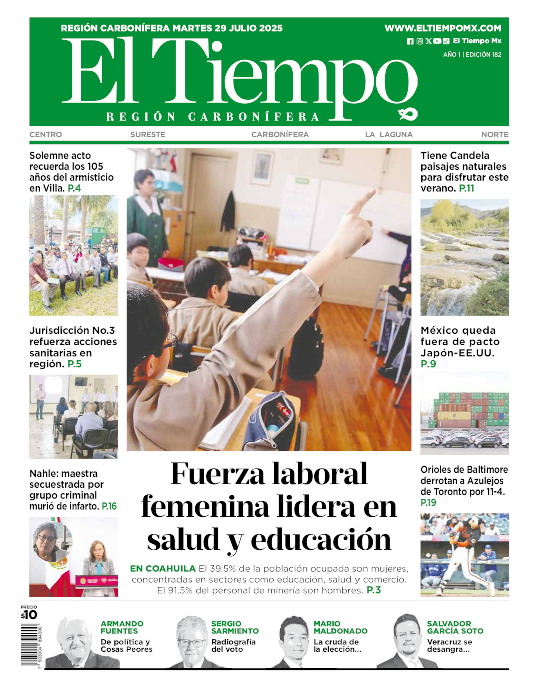 El Tiempo Región Carbonífera, edición del martes 29 de julio de 2025 El Tiempo Región Carbonífera, edición del martes 29 de julio de 2025