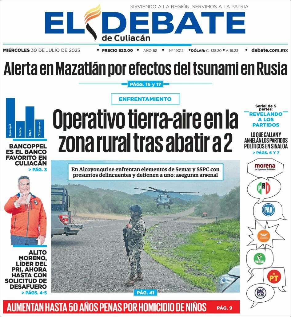 El Debate Culiacán, edición del miércoles 30 de julio de 2025 El Debate Culiacán, edición del miércoles 30 de julio de 2025
