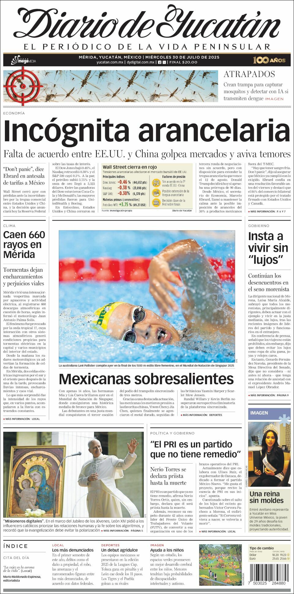 El Diario de Yucatán, edición del miércoles 30 de julio de 2025 El Diario de Yucatán, edición del miércoles 30 de julio de 2025
