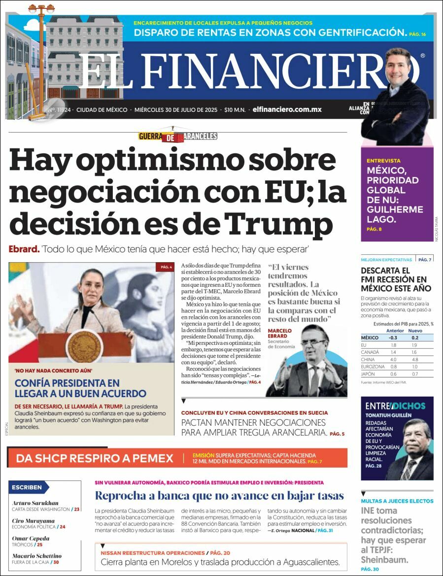 El Financiero, edición del miércoles 30 de julio de 2025 El Financiero, edición del miércoles 30 de julio de 2025