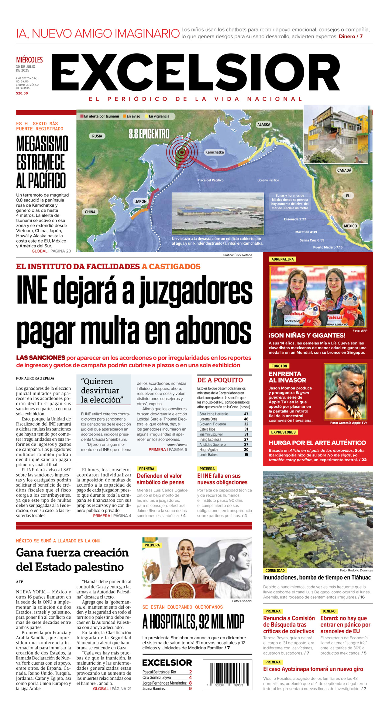 Excelsior, edición del miércoles 30 de julio de 2025 Excelsior, edición del miércoles 30 de julio de 2025